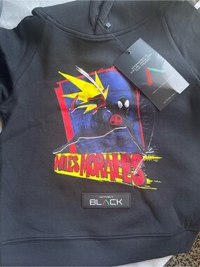 Kids Miles Morales Black Graphic Hoodie